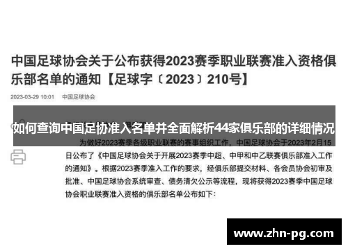 如何查询中国足协准入名单并全面解析44家俱乐部的详细情况