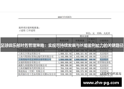 足球俱乐部财务管理策略:实现可持续发展与长期盈利能力的关键路径 足球俱乐部财务管理策略:实现可持续发展与长期盈利能力的关键路径